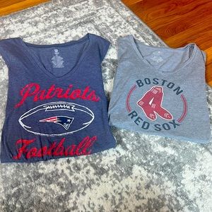 Boston Red Sox and Patriots short sleeve t-shirt bundle